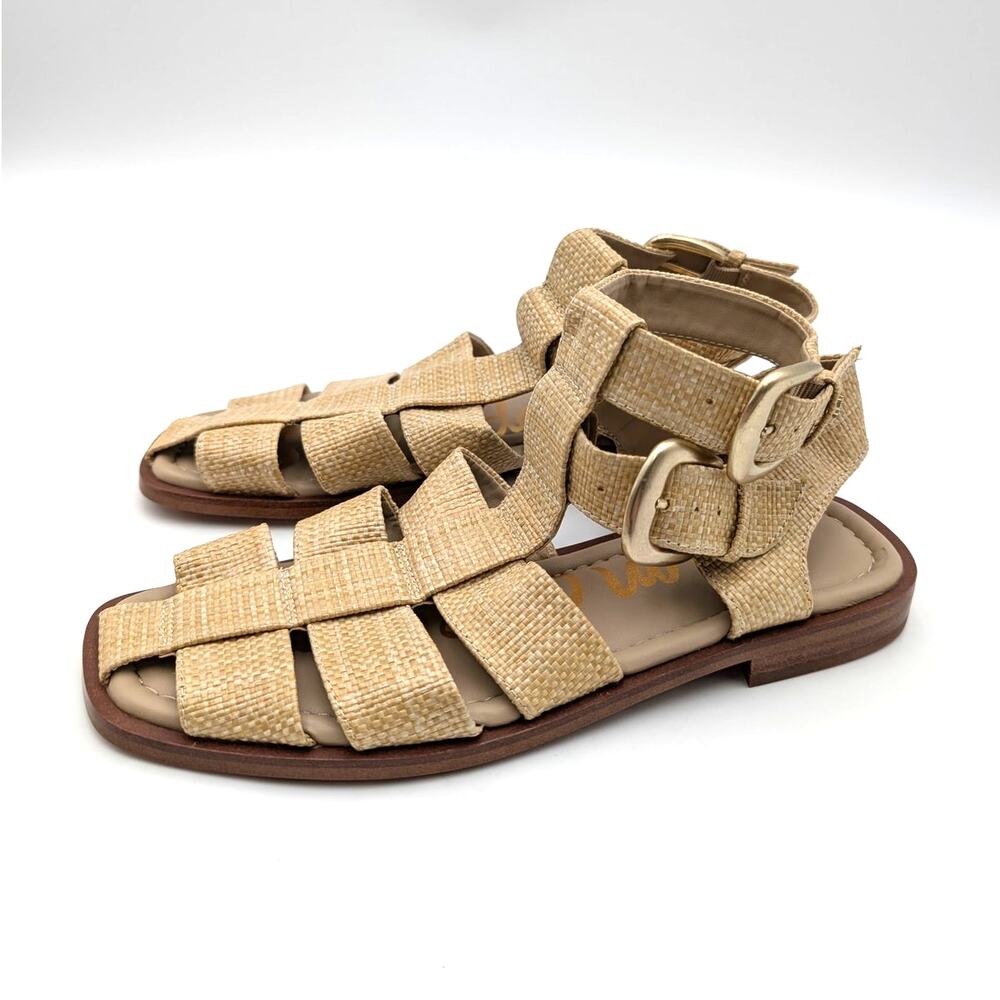 Sam Edelman Dawn Sandals Women's Bleached Beechwood Weave Size US8.5M EU39